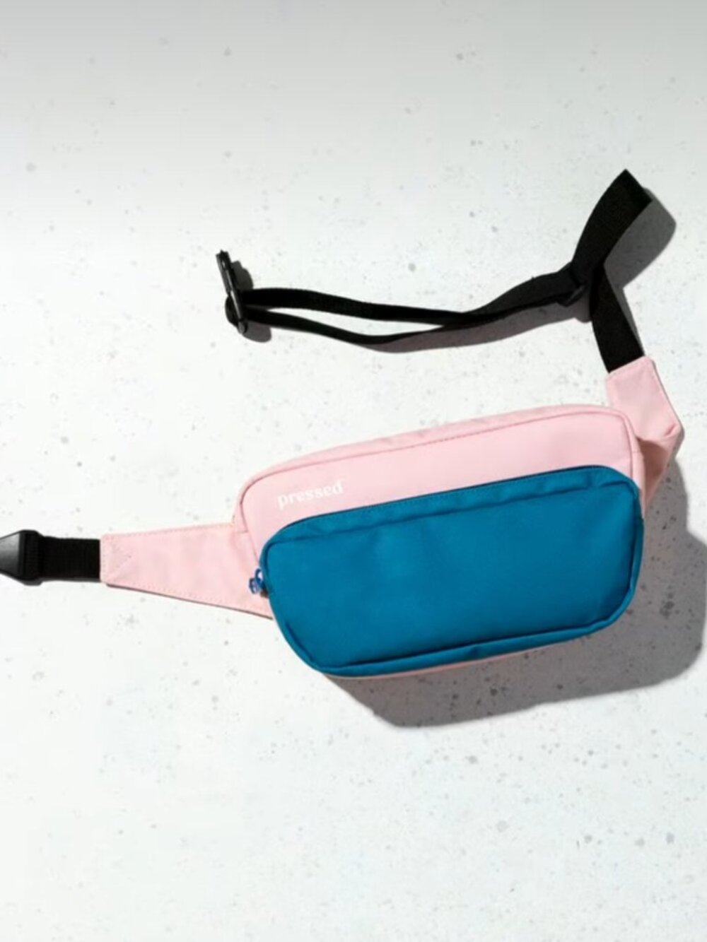 The Pressed Limited Edition Insulated Fanny Pack Strawberry Milk Pink Blue